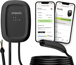 Black EMPORIA hardwired EV charger with NACS connector